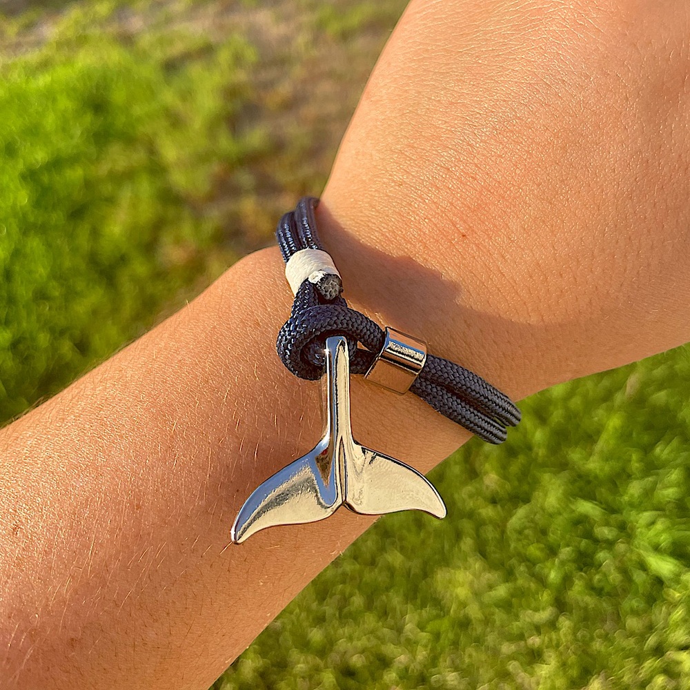 Sterling Silver Whale Tail Bracelet - Picture 2 of 3